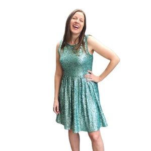 Turquoise sequin / sparkle dress by ISSI
